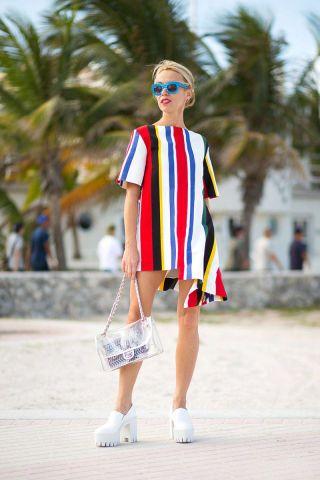 Το φόρεμα της Kendall Jenner θα σε κάνει να κολλήσεις με τις πολύχρωμες ρίγες