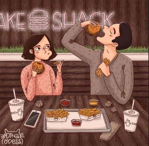 Καλλιτέχνης αποτυπώνει τις στιγμές ενός σύγχρονου ζευγαριού σε ψηφιακά σκιτσάκια