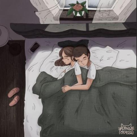 Καλλιτέχνης αποτυπώνει τις στιγμές ενός σύγχρονου ζευγαριού σε ψηφιακά σκιτσάκια